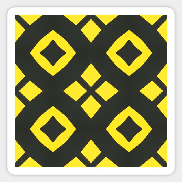 Black and Yellow Honey Bee Colors Pattern 2 Sticker by BubbleMench